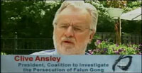 Clive Ansley - prezident Koalice za vyšetření pronásledování praktikujících Falun Gongu.