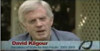 David Kilgour - bývalý kanadský státní tajemník pro Asii a Tichomoří a spoluautor vyšetřovací zprávy Krvavá sklizeň