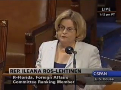 Členka odboru zahraničních věcí Ileana Ros-Lehtinenová (screenshot/ youtube)