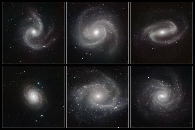 Jedna galerie ze spirálních galaxií, zachycená infračervenou kamerou HAWK-I. (ESO/P. Grosbøl)