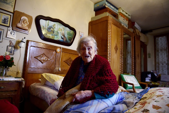 116letá Emma Moranová ve svém bytě ve městě Verbania v Itálii. (OLIVIER MORIN / AFP / Getty Images)