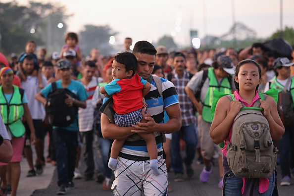 Vlna migrantů v Guatemale, 21. října 2018. (John Moore / Getty Images)