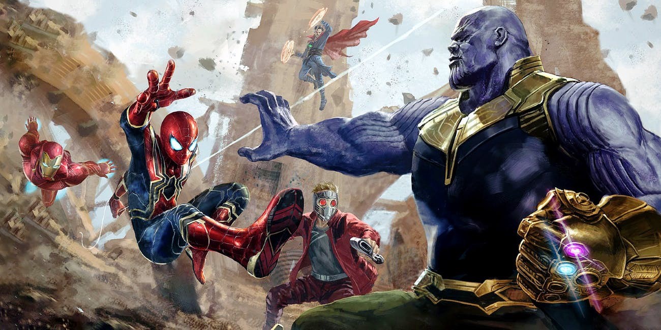 Avengers bojují proti Šílenému Titánovi Thanosovi. (Marvelcomics)